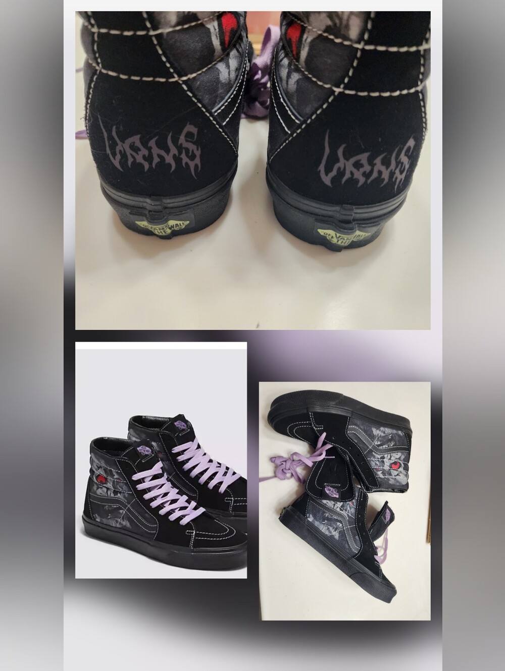 Vans Sk8-Hi Midnight Shift Black Skull VN000BW7BKA New No Box Size M 5 / W 6.5